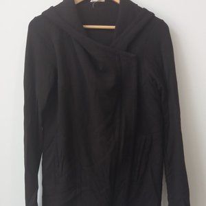 HELMUT LANG ASYMMETRICAL JACKET BLACK WITH HOOD